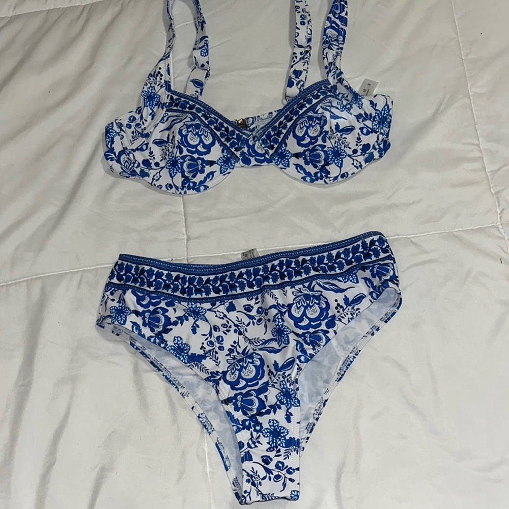 Blue shein swimsuit set